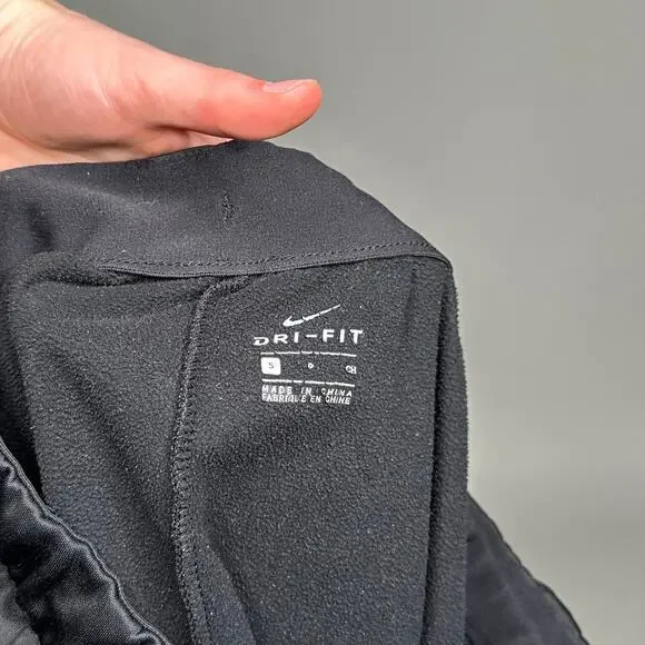 Vintage Y2K Nike Sweatpants Mens S Jet Black Subtle Swoosh Polyester Joggers - Picture 4 of 4